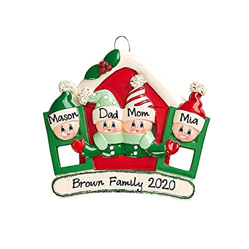 Quarantine Family Ornament (Family of 4)