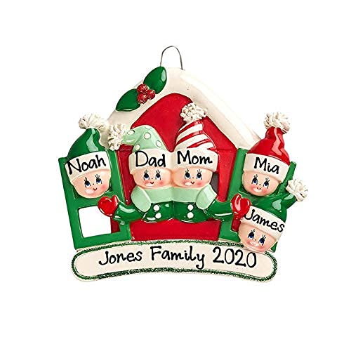 Quarantine Family Ornament (Family of 5)