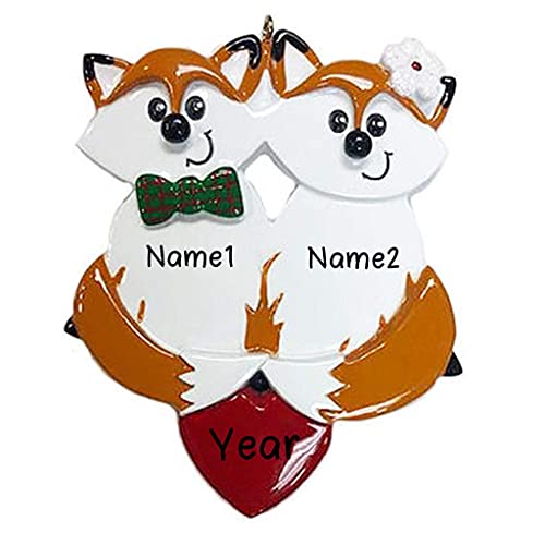 Red Fox Family Personalized Ornament (Family of 2) Default Title