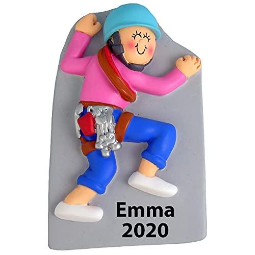 Rock Climber Girl Personalized Ornament (Female)