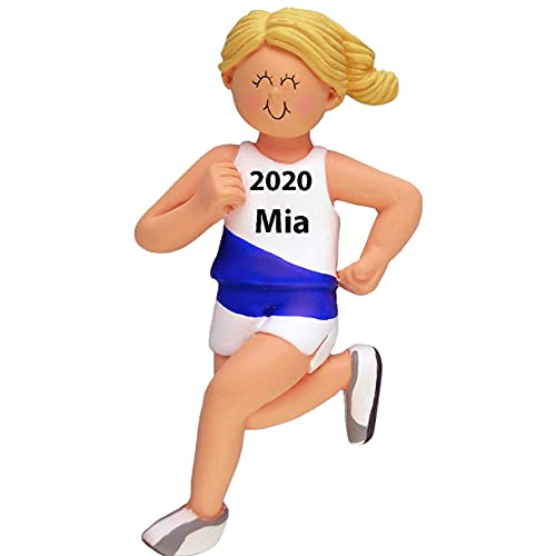 Runner Personalized Ornament (Female Blonde)