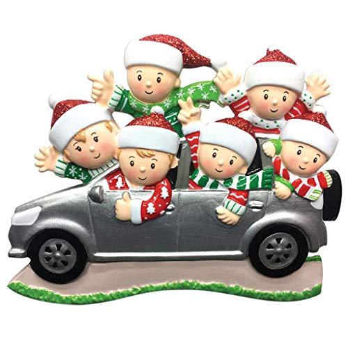 SUV Car Family Personalized Ornament (Family of 6)