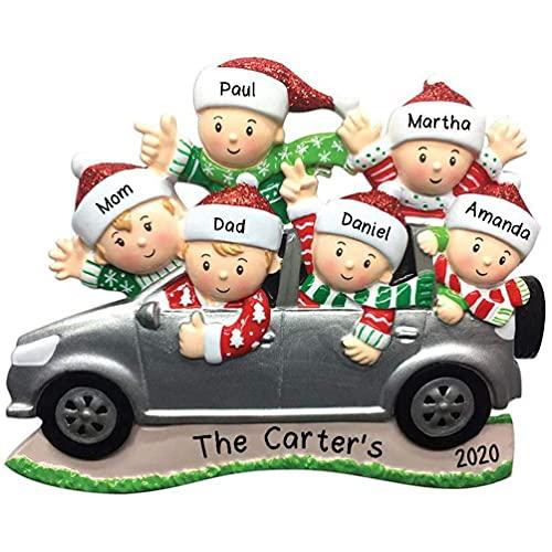SUV Car Family Personalized Ornament (Family of 6)