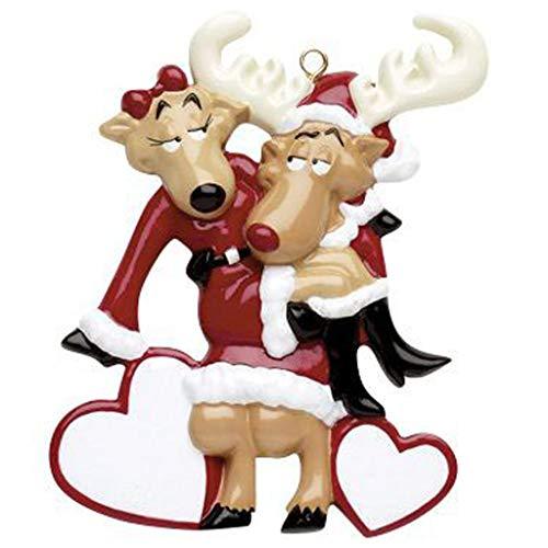 Santa Deer Couple Personalized Ornament