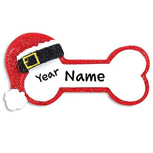 Santa Dog Bone Personalized Ornament Default Title