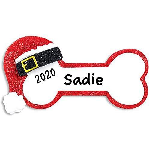 Santa Dog Bone Personalized Ornament