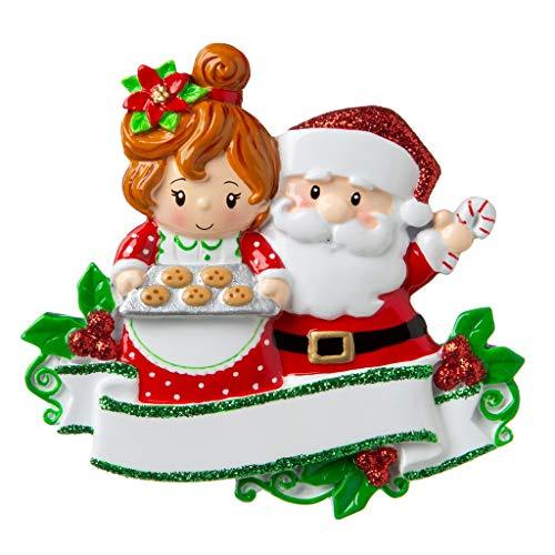 Santa & Mrs Claus Family Personalized Ornament (Family of 2)