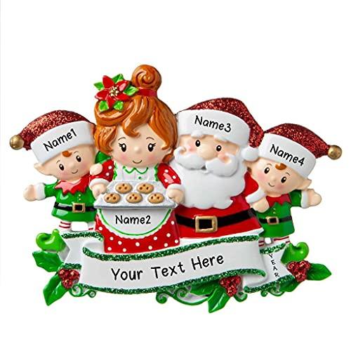Santa & Mrs Claus Personalized Ornament (Family of 4)