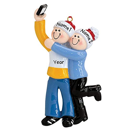Selfie Couple Personalized Ornament (Family of 2) Default Title