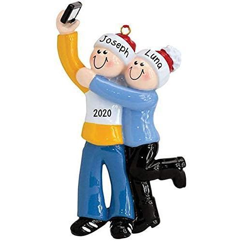 Selfie Couple Personalized Ornament (Family of 2)