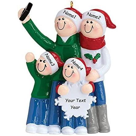 Selfie Couple Personalized Ornament (Family of 4) Default Title
