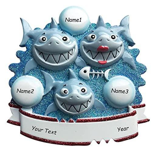 Shark Family Personalized Ornament (Family of 3)
