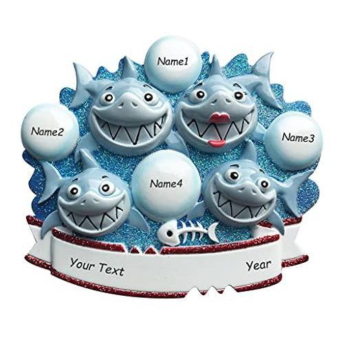 Shark Family Personalized Ornament (Family of 4) Default Title