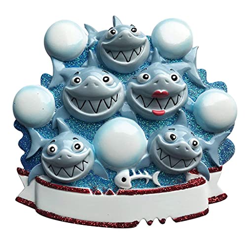 Shark Family Personalized Ornament (Family of 5)