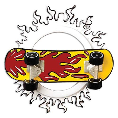 Skateboarder Boy Personalized Ornament (Orange-Red)