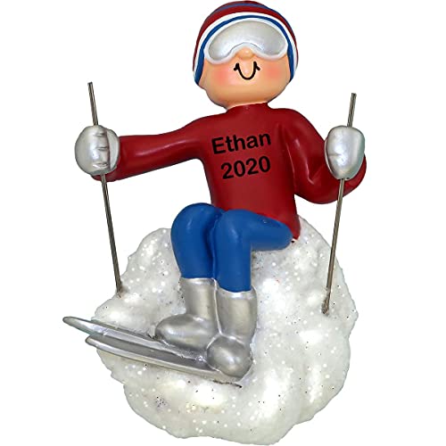 Skier Personalized Ornament (Skier Male)
