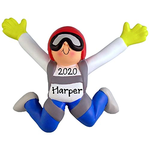 Skydiver Boy Personalized Ornament (Male)