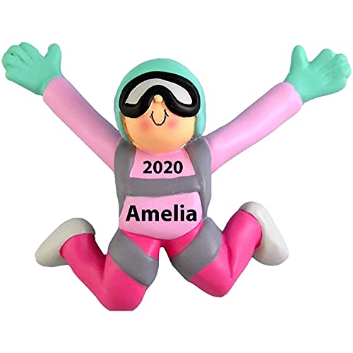 Skydiver Girl Personalized Ornament (Female)