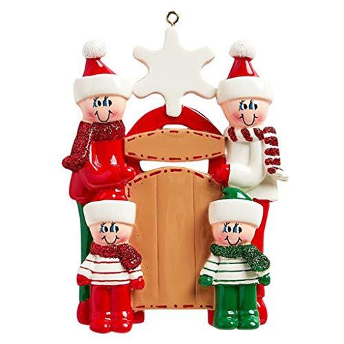 Sledding Family Ornament (Family of 4)