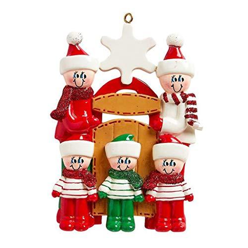Sledding Family Ornament (Family of 5)