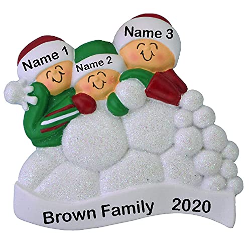 Snowball Family Personalized Ornament (Family of 3) Default Title