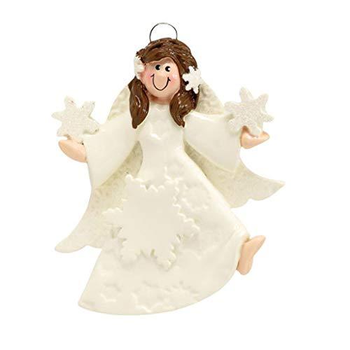 Snowflake Angel Ornament (Brown)