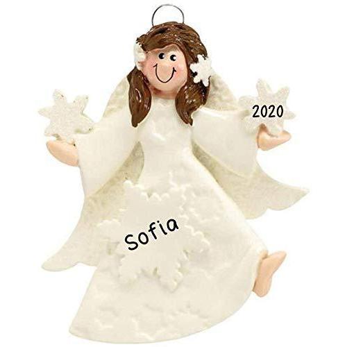 Snowflake Angel Ornament (Brown)