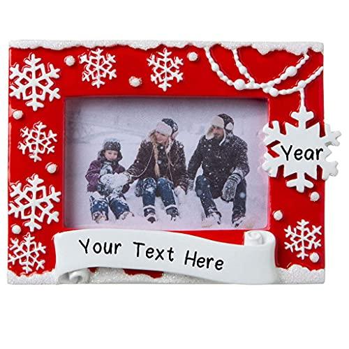 Snowflake Red Picture Frame Ornament Default Title