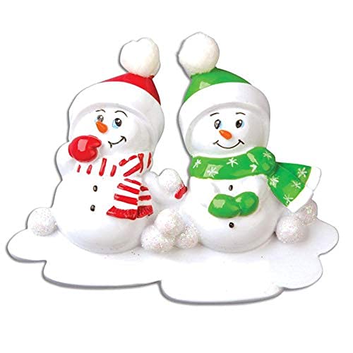 Snowman Couple Personalized Ornament