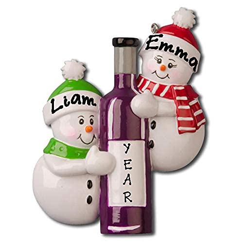 Snowman Cute Couple Personalized Ornament