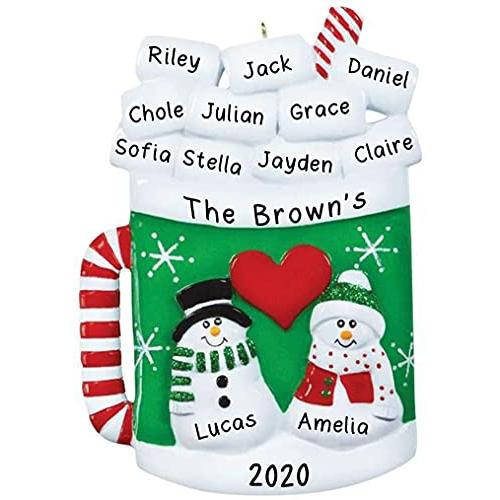 Snowman Marshmallow Mug Family Personalized Ornament
