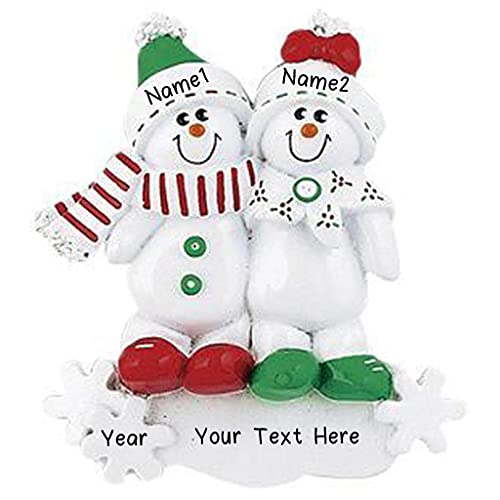 Snowman Sled Personalized Ornament (Family of 2) Default Title