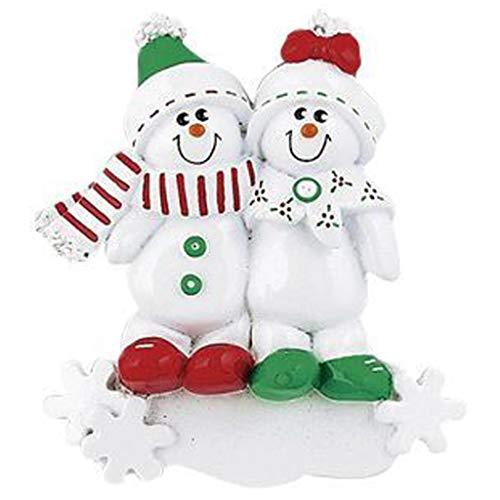 Snowman Sled Personalized Ornament (Family of 2)