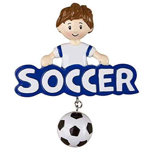 Soccer Ball Personalized Soccer Star Ornament (Soccer Boy World)