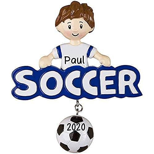 Soccer Ball Personalized Soccer Star Ornament (Soccer Boy World)