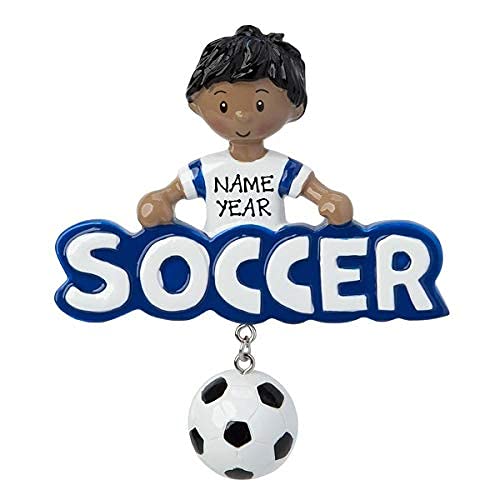 Soccer Ball Soccer Star Personalized Ornament (Blue) Default Title