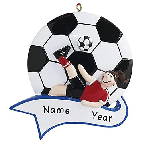 Soccer Girl Personalized Ornament (Black) Default Title