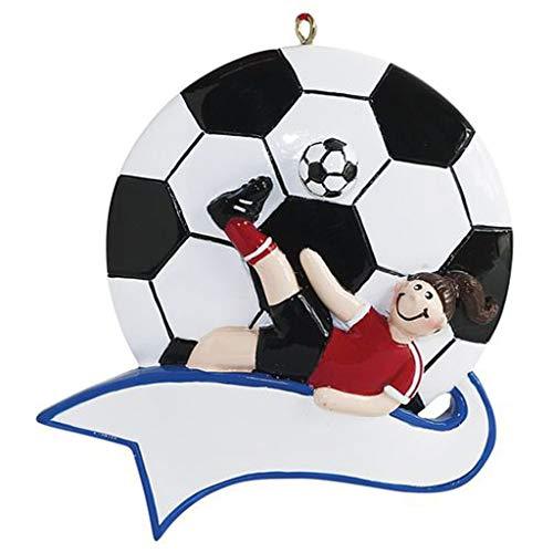 Soccer Girl Personalized Ornament (Black)
