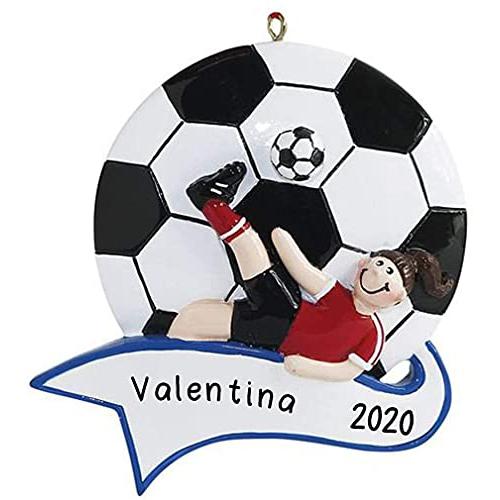 Soccer Girl Personalized Ornament (Black)