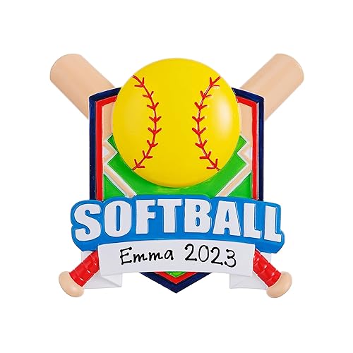 Softball Shield Personalized Softball Girl Ornament