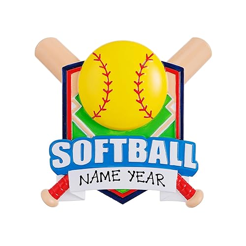 Softball Shield Personalized Softball Girl Ornament