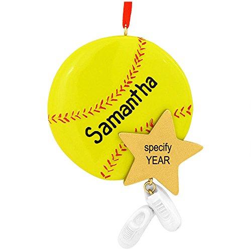 Softball Star With Shoe Dangle Personalized Ornament