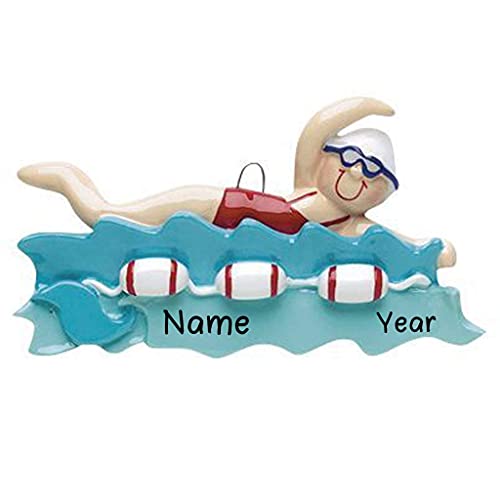 Swimmer Girl in Water Personalized Ornament Default Title