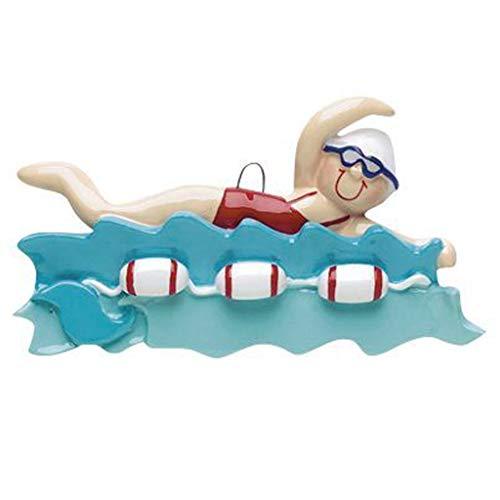 Swimmer Girl in Water Personalized Ornament