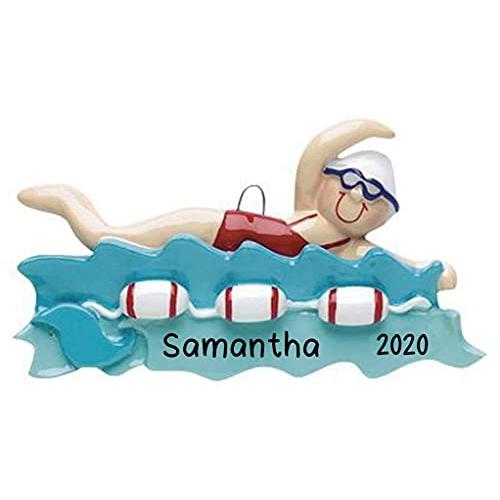 Swimmer Girl in Water Personalized Ornament
