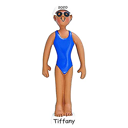 Swimmer Personalized Ornament (Female African American)