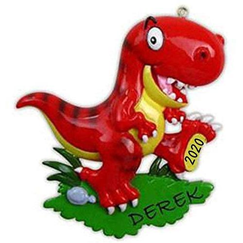 T-REX Dinosaur Personalized Ornament (Red)