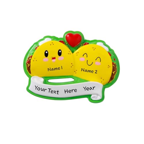 Tacos Family of 2 Personalized Christmas Tree Hanging Ornament
