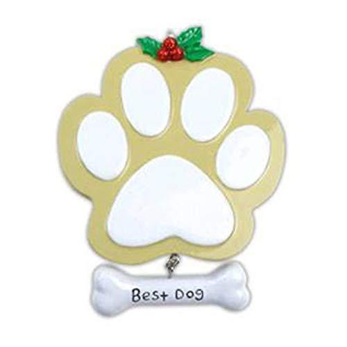 Tan Dog Paw Personalized Ornament