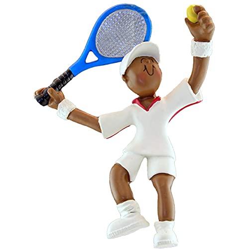 Tennis Boy Personalized Ornament (Male African American) Default Title